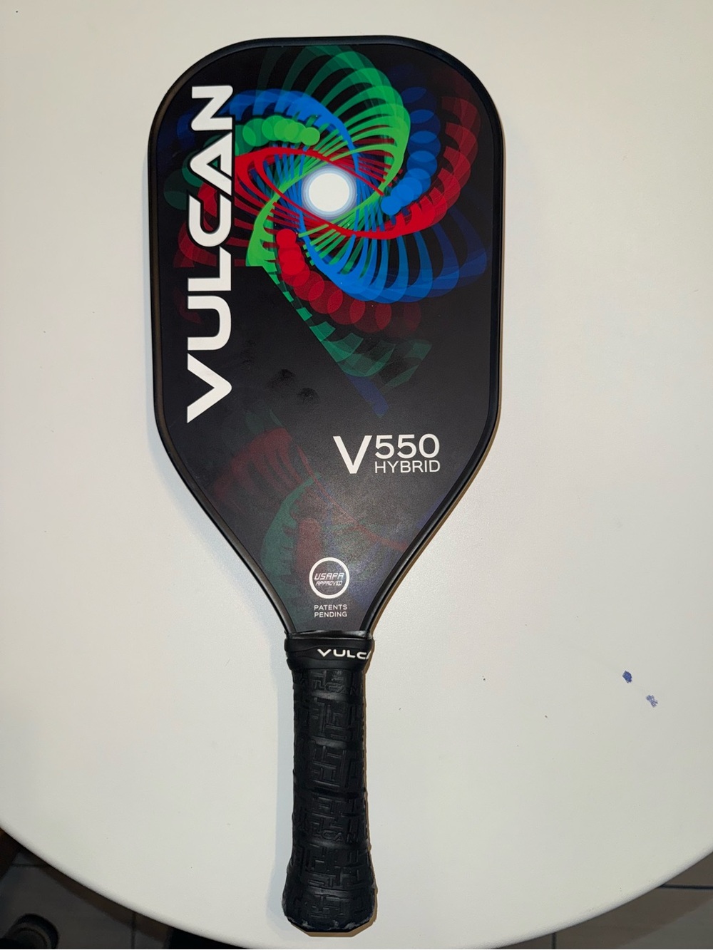 Vulcan V550 Hybrid Pickleball Paddle - Black with Multicolor Graphic